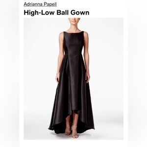Adrianna Papell Black High-Low Ball Gown